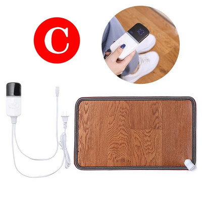 Reguliuojamas odinis šildomas pėdų kilimėlis elektrinis šildymo pagalvėlės pėdų šildomas kilimas termostatas namų biuro šildymo įrankiai