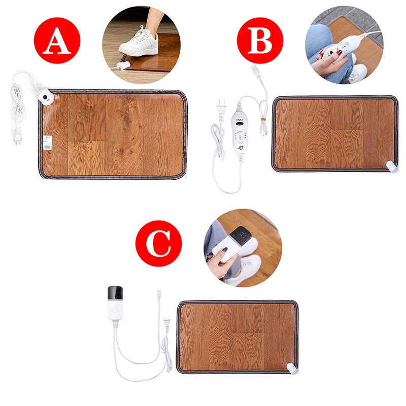 Reguliuojamas odinis šildomas pėdų kilimėlis elektrinis šildymo pagalvėlės pėdų šildomas kilimas termostatas namų biuro šildymo įrankiai