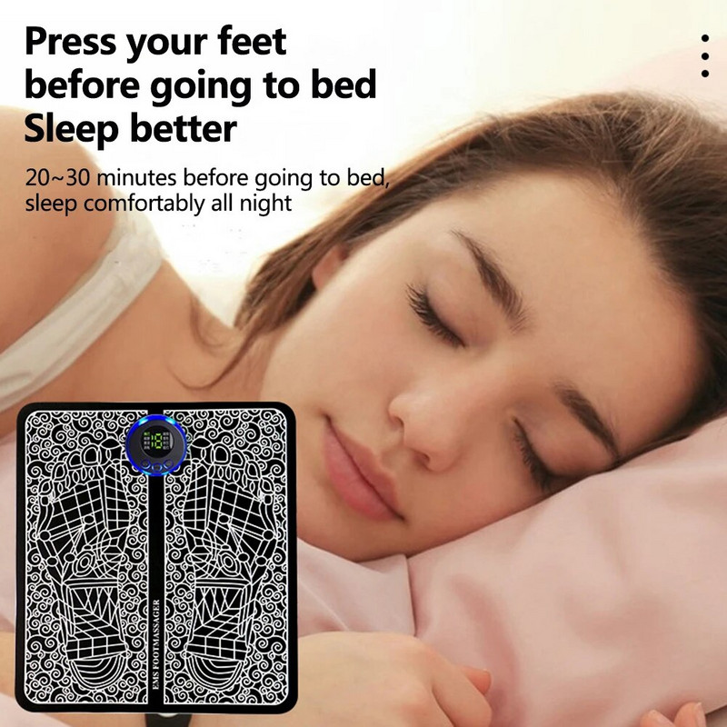 EMS pėdų cirkuliacijos masažuoklis 8 režimų pėdų stiprintuvas USB įkraunamas kojų raumenų stimuliatorius nuotolinio valdymo pultelis, skirtas naudoti namuose ir biure