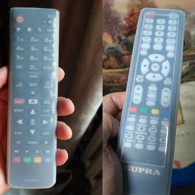 1 pc pārnēsājams silikona gaisa kondicionēšanas vadības futrālis televizora tālvadības pults vāciņš caurspīdīgs putekļu aizsardzības aizsargs glabāšanas somas