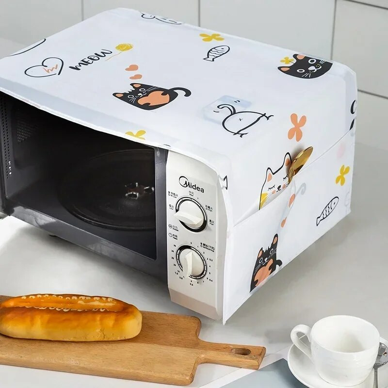 Vandeniui atsparūs mikrobangų krosnelės dangčiai Riebalams atsparus laikymo krepšys Dvi kišenės Dulkių dangteliai Mikrobangų krosnelės gaubtas Virtuvės priedai