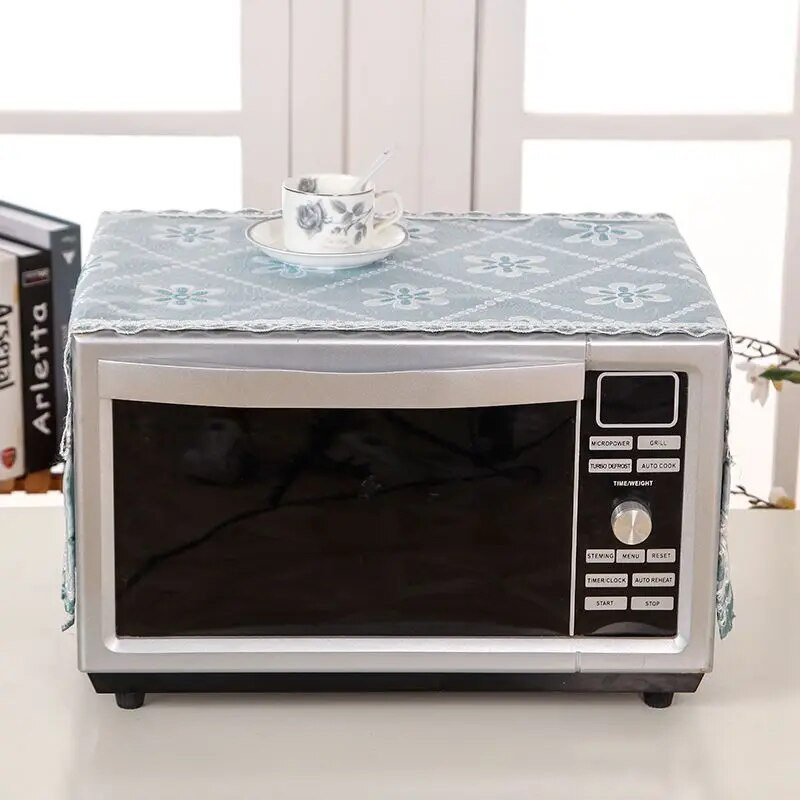 Žakardiniai mikrobangų krosnelės dangčiai Dekoratyviniai dulkėms atsparūs dangčiai Virtuvės aliejui atsparūs daugiafunkciniai šaldytuvo spintelės apsauginiai įdėklai