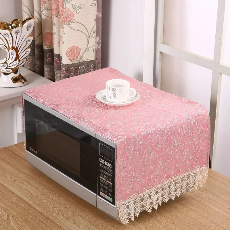 Žakardiniai mikrobangų krosnelės dangčiai Dekoratyviniai dulkėms atsparūs dangčiai Virtuvės aliejui atsparūs daugiafunkciniai šaldytuvo spintelės apsauginiai įdėklai