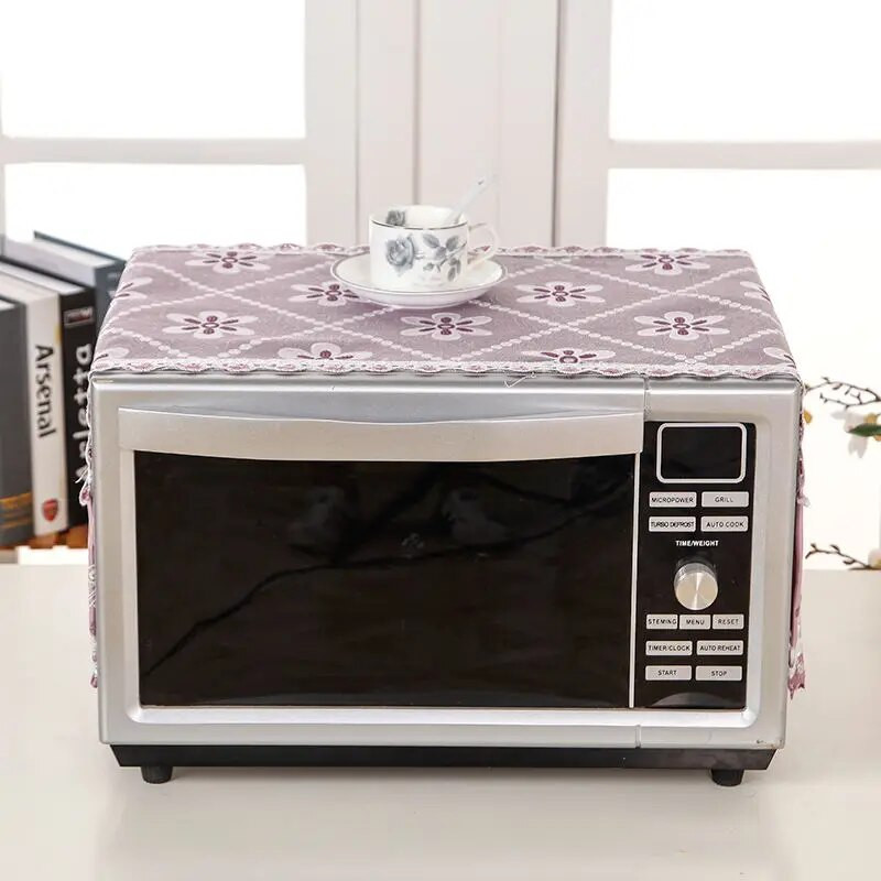 Žakardiniai mikrobangų krosnelės dangčiai Dekoratyviniai dulkėms atsparūs dangčiai Virtuvės aliejui atsparūs daugiafunkciniai šaldytuvo spintelės apsauginiai įdėklai