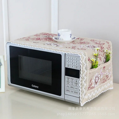 Mikrobangų krosnelės dangtis Paprastas lininis audinys, alyvai atsparus dangtis Elektrinės orkaitės dulkėms atsparus dangtelis, atsparus vandeniui, alyvai atsparus buitinis orkaitės dangtis