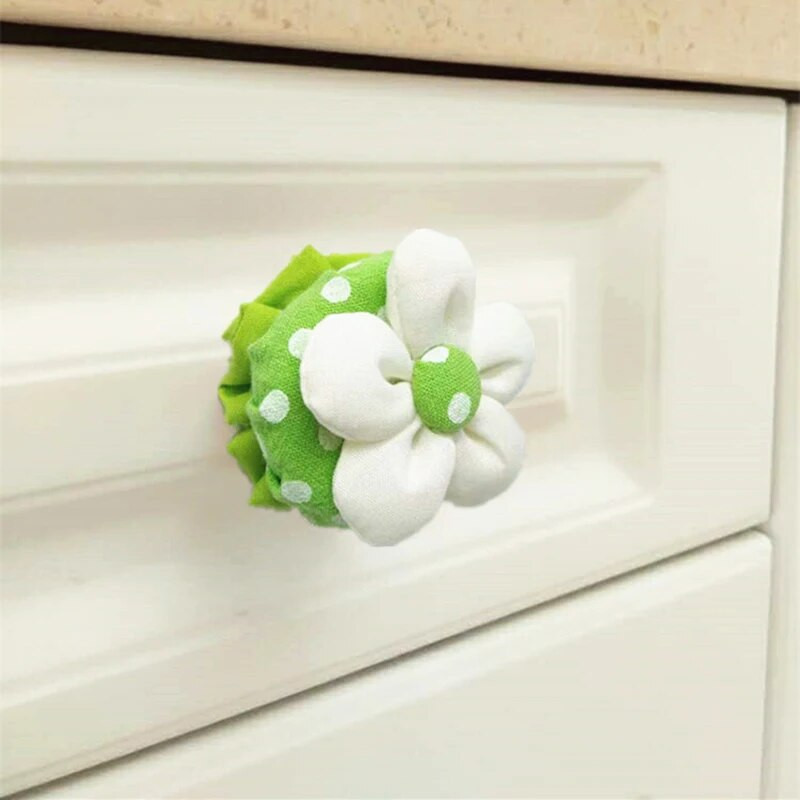 Durų rankenos užvalkalai Gėlėti durų rankenos apsauga Minkšti apvalūs rankenos užvalkalai Plaunama dekoratyvinė durų rankenos pagalvėlė