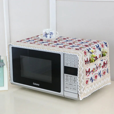 Microwave Oil Proof Cover Beautiful Microwave Cover for Household Use Dust Proof Cotton and Linen Fabric for Microwave Cover