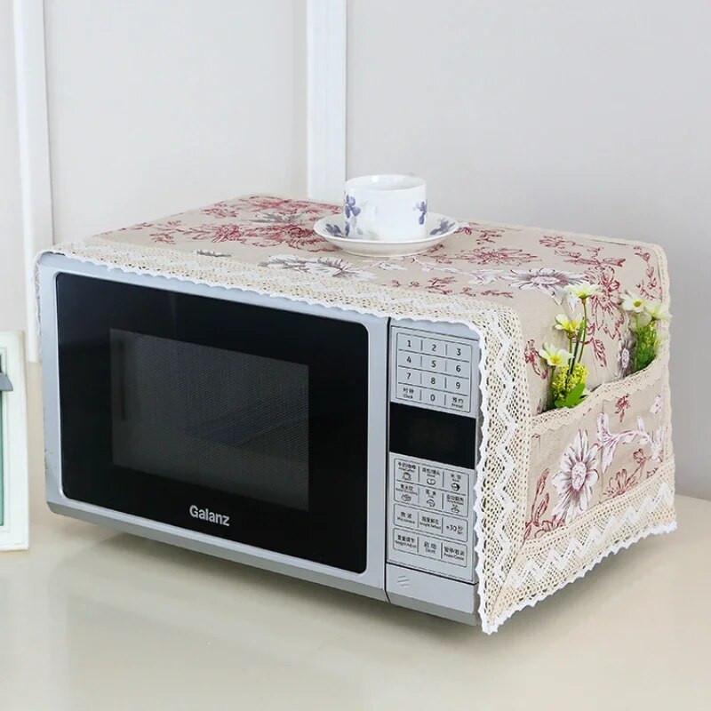 Navlaka otporna na ulje u mikrovalnoj pećnici Prekrasna navlaka za mikrovalnu pećnicu za upotrebu u kućanstvu Pamučna i lanena tkanina otporna na prašinu za navlaku za mikrovalnu pećnicu