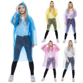 Ühekordselt kasutatav veekindel vihmajope kapuutsiga Adult Kid Clear Survival vihmamantel õues telkimiseks/puhkamiseks/matkamiseks