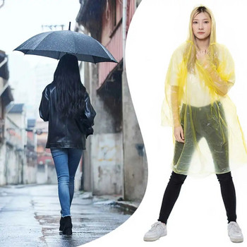 Еднократно водоустойчиво яке за дъжд с качулка Прозрачен дъждобран за оцеляване за възрастни деца за къмпинг/отдих/туризъм на открито