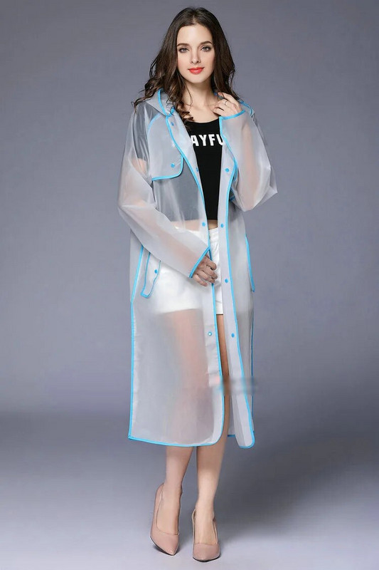 Νέα μόδα EVA Γυναικεία πόντσο με καπέλο Γυναικεία αδιάβροχο μακρύ ημιδιαφανές αδιάβροχο παλτό για ενήλικες