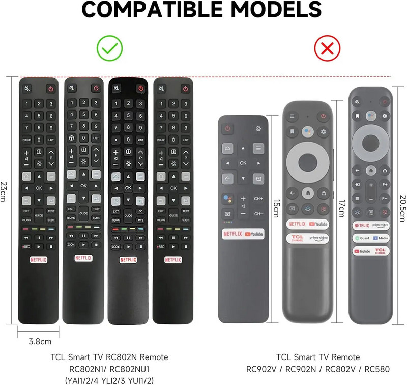 Poklopac daljinskog upravljača za TCL RC802N RC802N1/RC802NU1 RC802N2 YAI1 YAI2 YAI4 YLI2 YLI3 Silikonska zaštitna futrola daljinskog upravljača za TCL RC802N4