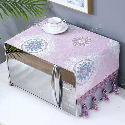 Putekļu necaurlaidīgs mikroviļņu krāsns audums 35x100 cm mikroviļņu krāsns vāki ar pušķiem Virtuves piederumi Putekļu vāki ar uzglabāšanas maisu