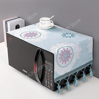 Putekļu necaurlaidīgs mikroviļņu krāsns audums 35x100 cm mikroviļņu krāsns vāki ar pušķiem Virtuves piederumi Putekļu vāki ar uzglabāšanas maisu