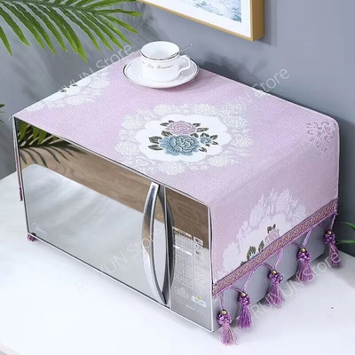 Putekļu necaurlaidīgs mikroviļņu krāsns audums 35x100 cm mikroviļņu krāsns vāki ar pušķiem Virtuves piederumi Putekļu vāki ar uzglabāšanas maisu