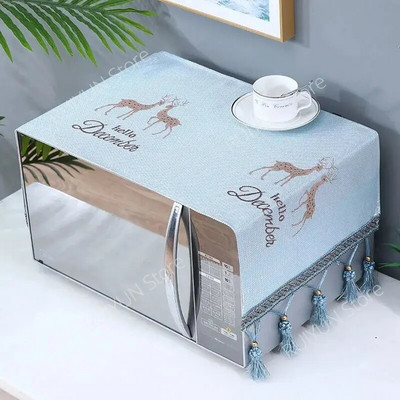 Putekļu necaurlaidīgs mikroviļņu krāsns audums 35x100 cm mikroviļņu krāsns vāki ar pušķiem Virtuves piederumi Putekļu vāki ar uzglabāšanas maisu