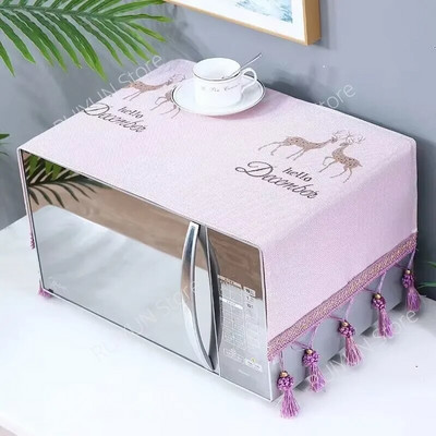 Putekļu necaurlaidīgs mikroviļņu krāsns audums 35x100 cm mikroviļņu krāsns vāki ar pušķiem Virtuves piederumi Putekļu vāki ar uzglabāšanas maisu