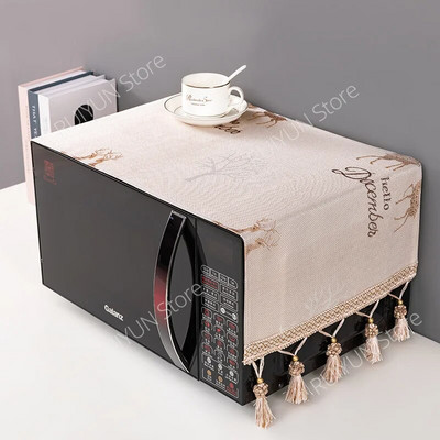 Putekļu necaurlaidīgs mikroviļņu krāsns audums 35x100 cm mikroviļņu krāsns vāki ar pušķiem Virtuves piederumi Putekļu vāki ar uzglabāšanas maisu