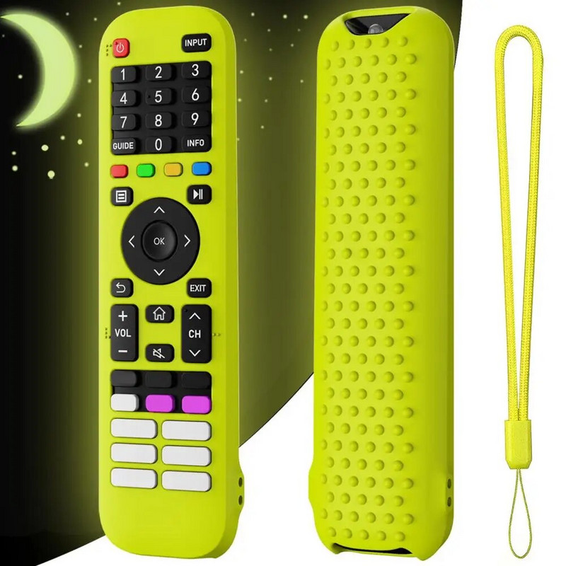Nuotolinio valdymo pulto dėklas Odai nekenksmingas silikoninis televizoriaus nuotolinio valdymo pulto apsauginis dangtelis, suderinamas su Hisense EN2A30 EN2P30H EN2J30H