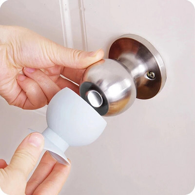 2pcs Cup type door knob Dust covers Round Rubber Wall Protector Door Handle Bumper Guard Stopper Baby Safety Supplies Crash Pad