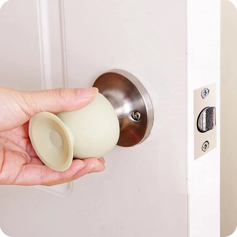 2 vnt. puodelio tipo durų rankenėlė Apsauginiai dangteliai nuo dulkių Apvalios gumos sienelės apsauga Durų rankena Buferio apsauga Kamštis Kūdikių saugos reikmenys Avarijos blokas