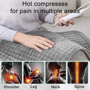 43x84cm 10 нива 120W електрическа нагревателна подложка таймер за рамото, шията, гърба, гръбначния стълб, облекчаване на болката в краката, зимна топла обвивка, температура, нагревателна подложка