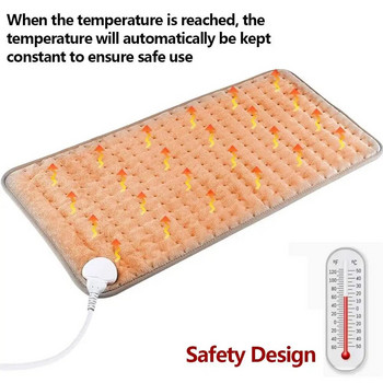 43x84cm 10 нива 120W електрическа нагревателна подложка таймер за рамото, шията, гърба, гръбначния стълб, облекчаване на болката в краката, зимна топла обвивка, температура, нагревателна подложка