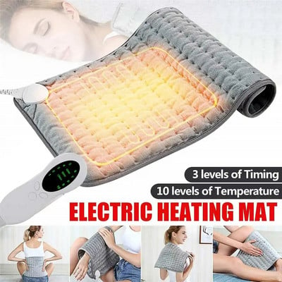 43x84cm 10 Level 120W Electric Heating Pad Timer for Shoulder Neck Back Spine Leg Pain Relief Winter Warmer Wrap Temp Heater Pad