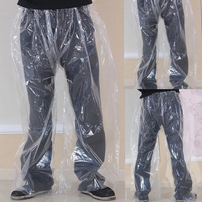 1 db esőkabát átlátszó eldobható esőálló nadrágok hordozható kültéri utazási motorkerékpár kerékpáros esőruházat esővédők