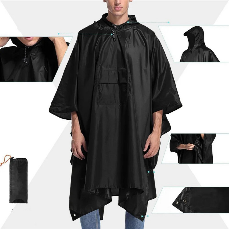 Prijenosna modna vodootporna kabanica za odrasle Žene Muškarci Kabanica s kapuljačom za vanjsko planinarenje Putovanje Ribolov Penjanje Pončo 우비