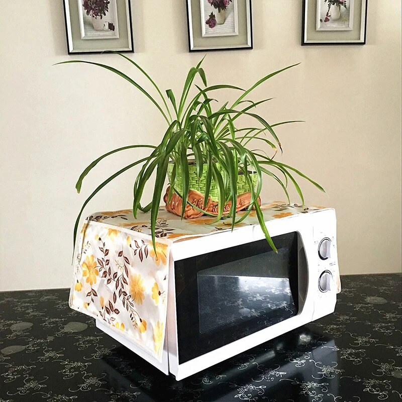 Mikroviļņu krāsns putekļu pārsegs tauriņš kaķi koku lapas, apdrukāta mikroviļņu krāsns putekļu vāciņš Vienkāršība augšējais vāks audums putekļu necaurlaidīgs mājas dekorēšana