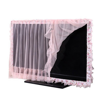 Δαντελένια υφασμάτινη κουρτίνα πόρτας Κύκλος τηλεόρασης με δυνατότητα ανατροπής Κάλυμμα σκόνης Οθόνη οθόνης Διακοσμήσεις σπιτιού Κάλυμμα σκόνης με λάστιχο