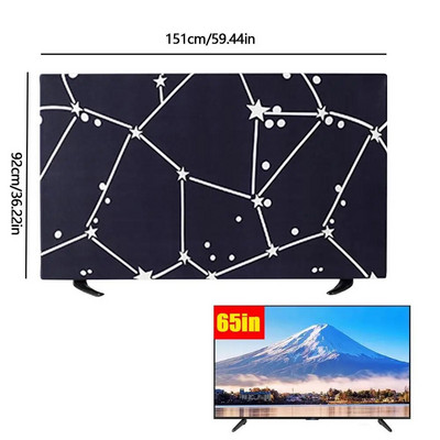Husă de protecție TV Husă rezistentă la praf pentru televizor din țesătură din poliester de înaltă densitate Accesoriu pentru decorare TV pentru televizor LCD plat de 32-65 inch și
