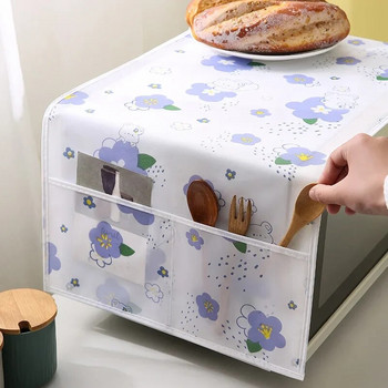 Практичен капак за прах за хладилник с джобни двустранни висящи чанти за съхранение Домакински нетъкан плат Калъфи за микровълнова фурна