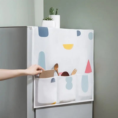 Хладилник Прахоустойчив капак с чанта за съхранение Многофункционален щампован капак за домашен текстил за домашен текстил