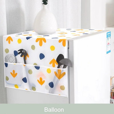 Vandeniui atsparus šaldytuvo dangtis nuo dulkių PEVA šaldytuvo dangčio audinys skalbimo mašinos dulkėms atsparus audinys su laikymo maišeliu namų įrankis