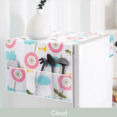 Vandeniui atsparus šaldytuvo dangtis nuo dulkių PEVA šaldytuvo dangčio audinys skalbimo mašinos dulkėms atsparus audinys su laikymo maišeliu namų įrankis