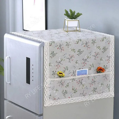 Huse de praf din bumbac, 55x130cm, huse pentru frigider, dantelă, mașină de spălat, prosop rezistentă la praf, pânză pentru frigider, protecție pentru frigider