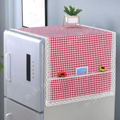Huse de praf din bumbac, 55x130cm, huse pentru frigider, dantelă, mașină de spălat, prosop rezistentă la praf, pânză pentru frigider, protecție pentru frigider