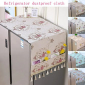 Šaldytuvo apsauginis gaubtas nuo dulkių su laikymo maišeliu Dekoratyvinis dviejų / viendurių šaldytuvo kutų dangtelis Buitinės spintelės apsauginis dangtelis