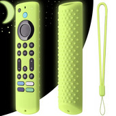 Kaugjuhtimispuldiga kaitseümbris, silikoonist kaitseümbris, nahk helendab pimedas, ühildub uue Amazon Fire TV Stick 4K Max 2023 RC jaoks