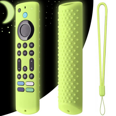 Kaugjuhtimispuldiga kaitseümbris, silikoonist kaitseümbris, nahk helendab pimedas, ühildub uue Amazon Fire TV Stick 4K Max 2023 RC jaoks