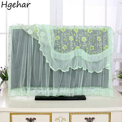 LCD TV Dust-proof Covers Floral Lace Breathable Protector Decorative Dust Cover Household Computer Universal  Portable Durable