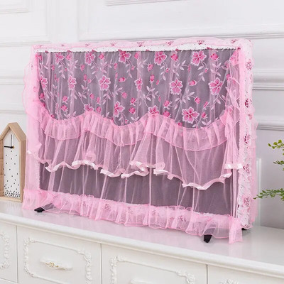 Televizor LCD Huse rezistente la praf Dantela florală Protector respirabil Husă decorativă împotriva prafului Computer de uz casnic Universal Portabil Durabil