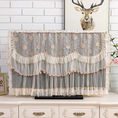 Televizor LCD Huse rezistente la praf Dantela florală Protector respirabil Husă decorativă împotriva prafului Computer de uz casnic Universal Portabil Durabil