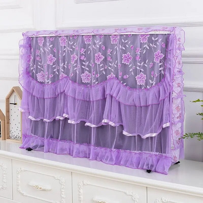 Televizor LCD Huse rezistente la praf Dantela florală Protector respirabil Husă decorativă împotriva prafului Computer de uz casnic Universal Portabil Durabil