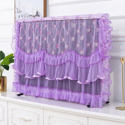 Televizor LCD Huse rezistente la praf Dantela florală Protector respirabil Husă decorativă împotriva prafului Computer de uz casnic Universal Portabil Durabil