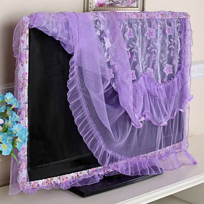 LCD televizorių dulkėms atsparūs dangteliai gėlių nėriniai kvėpuojantys apsauginiai dekoratyviniai dangteliai nuo dulkių Buitinis kompiuteris Universalus nešiojamasis patvarus