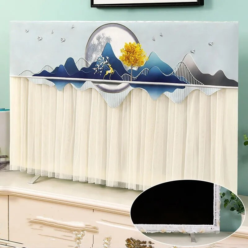 TV dangtelis, nėriniai, nepralaidus dulkėms, televizoriaus apsauga 32" 55" 65" 75" briedžių dažymas namų dekoravimas naujas dizainas