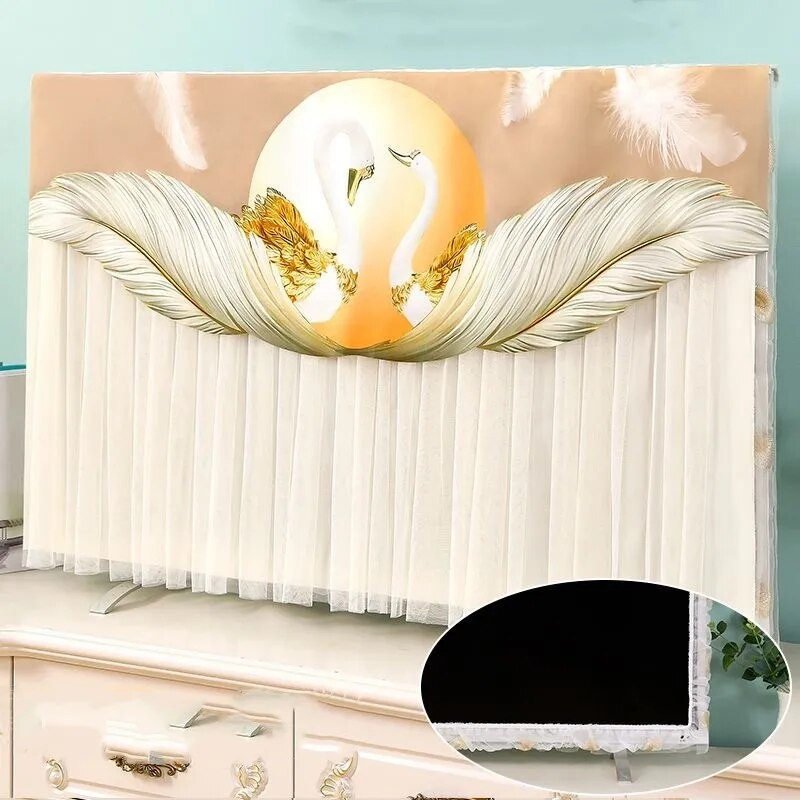 TV dangtelis, nėriniai, nepralaidus dulkėms, televizoriaus apsauga 32" 55" 65" 75" briedžių dažymas namų dekoravimas naujas dizainas